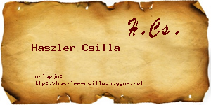 Haszler Csilla névjegykártya